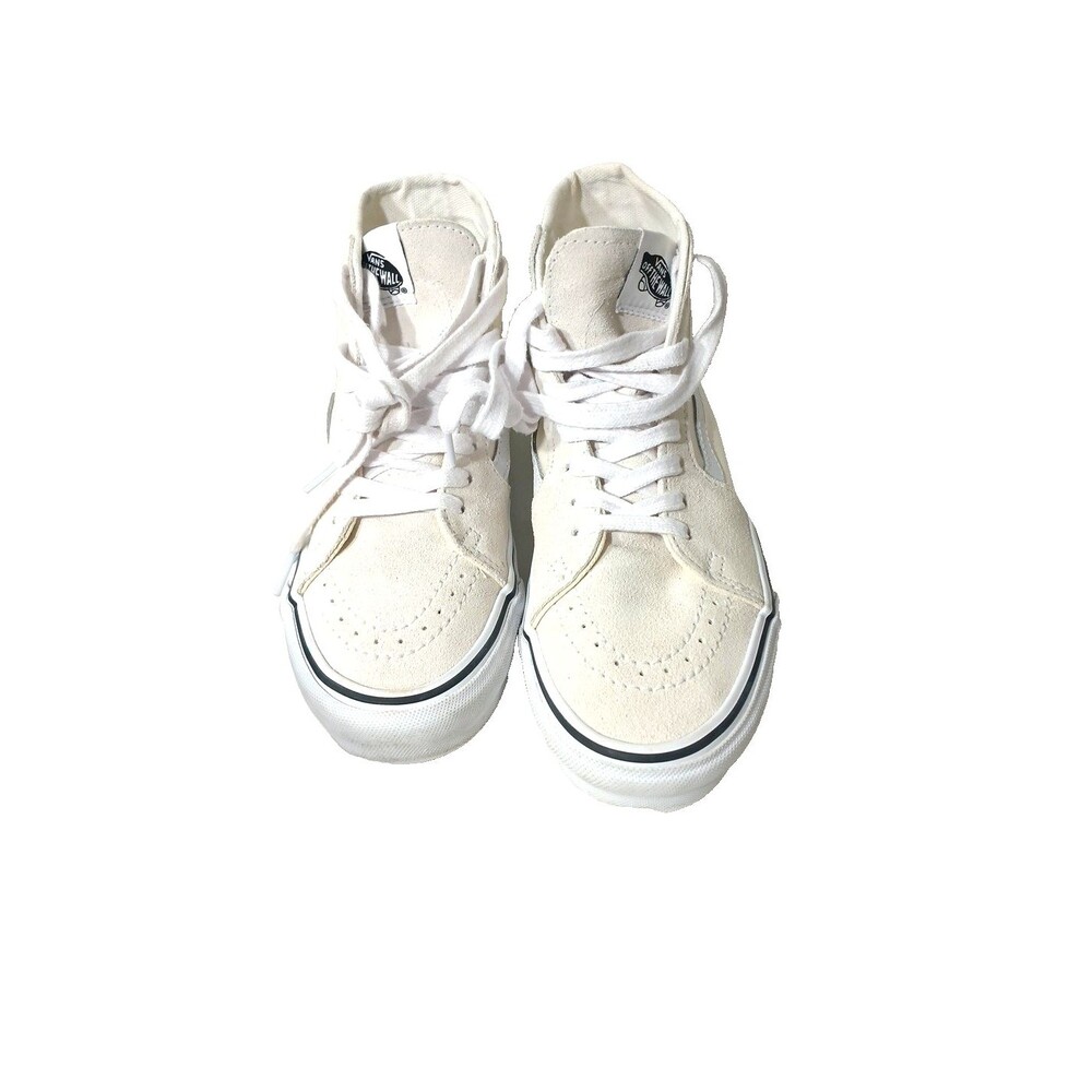 Vans Sk8-Hi Tapered Womens 5.5 Marshmallow Suede Canvas Skateboard Shoes Lace Up